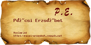 Pécsi Erzsébet névjegykártya