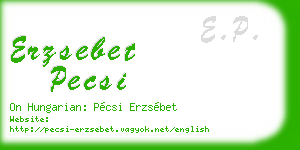 erzsebet pecsi business card