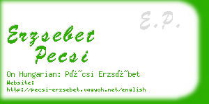 erzsebet pecsi business card